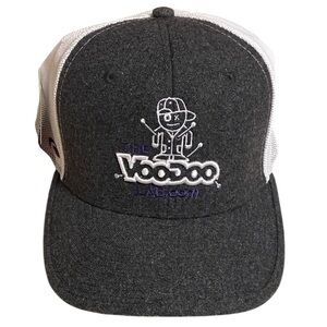 Voodoo Pain Relief Trucker Hat Gray White Mesh Adjustable Pukka Snapback